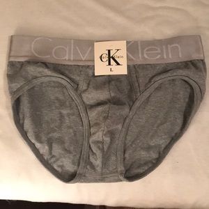 Calvin Klien Grey Brief Size Large NWT